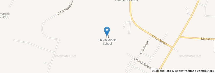 Mapa de ubicacion de Shiloh Middle School en United States, Illinois, Shiloh.