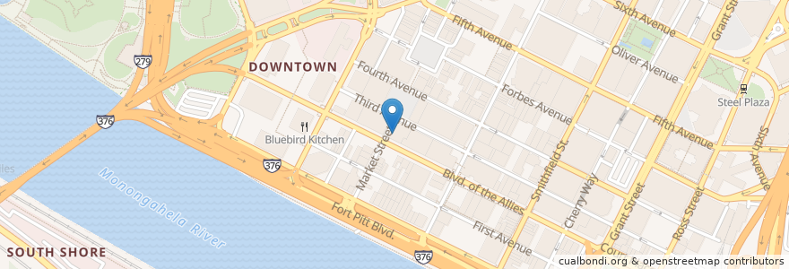 Mapa de ubicacion de River City Inn en 美利坚合众国/美利堅合眾國, 宾夕法尼亚 / 賓夕法尼亞州, Allegheny County, Pittsburgh.
