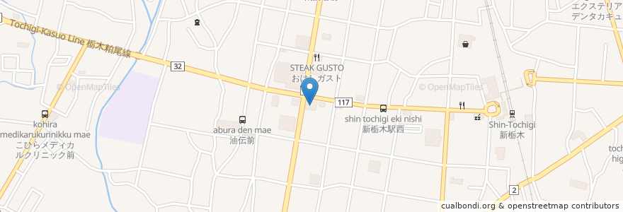 Mapa de ubicacion de 足利銀行 en Japan, Präfektur Tochigi, 栃木市.