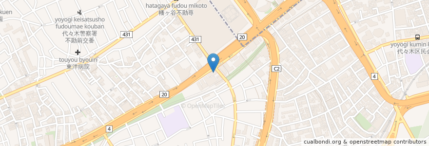 Mapa de ubicacion de 八千代銀行 en Japão, Tóquio, 渋谷区.