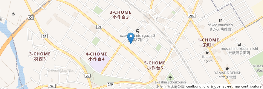 Mapa de ubicacion de 小作台西会館 en Japão, Tóquio, 羽村市.