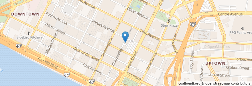 Mapa de ubicacion de SubMed Cafe en 미국, 펜실베이니아, Allegheny County, Pittsburgh.