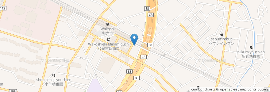 Mapa de ubicacion de バルーチョ en Japão, 埼玉県, 和光市.