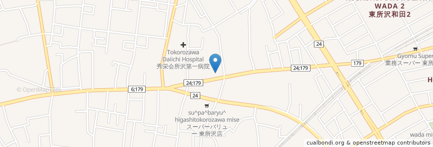 Mapa de ubicacion de ピザハット en 日本, 埼玉県, 所沢市.