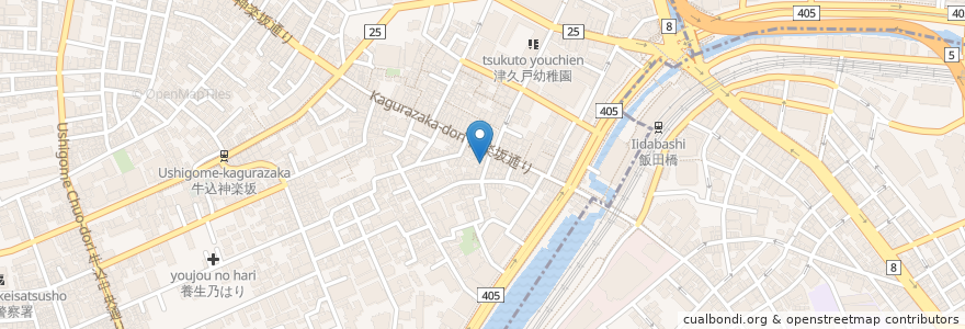 Mapa de ubicacion de トラットリア アズーリ en 日本, 東京都.