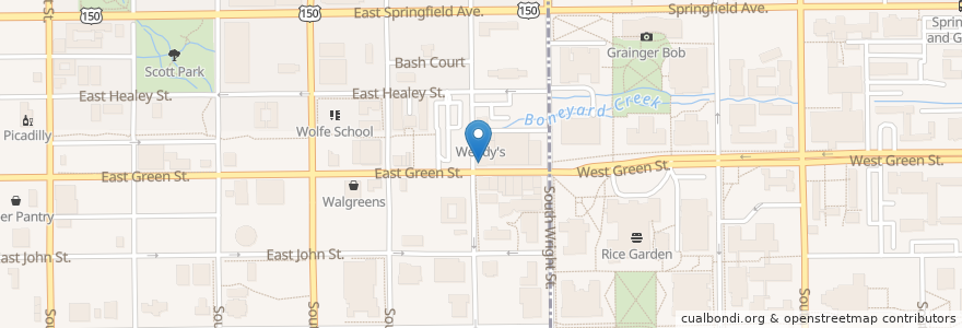 Mapa de ubicacion de Busey Bank en United States, Illinois, Champaign County, Champaign.