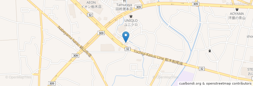 Mapa de ubicacion de ヤマハ音楽教室 en Япония, Тотиги, 栃木市.