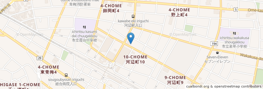 Mapa de ubicacion de かごしま眼科 en 일본, 도쿄도, 青梅市.