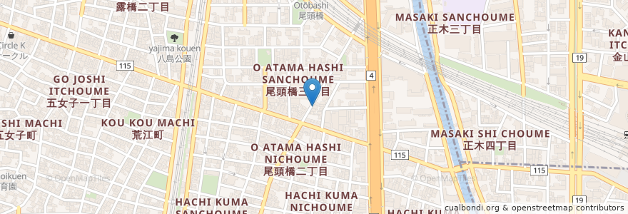 Mapa de ubicacion de 阪神調剤薬局 en Japan, Aichi Prefecture, Nagoya, Nakagawa Ward.