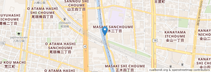 Mapa de ubicacion de コメダ珈琲店 en Japonya, 愛知県, 名古屋市, 中区, 中川区.