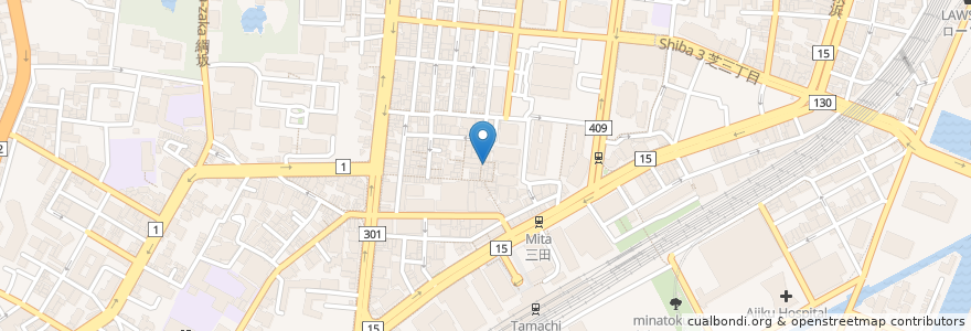 Mapa de ubicacion de ふくろう酒場 en Япония, Токио, Минато.