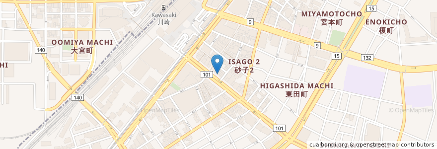Mapa de ubicacion de 横浜ラーメン 壱六家 en Japan, Kanagawa Prefecture, Kawasaki, Kawasaki Ward.