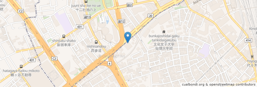 Mapa de ubicacion de カフェ・ベローチェ en 日本, 東京都, 新宿区, 渋谷区.