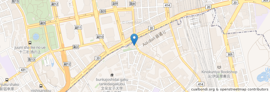 Mapa de ubicacion de スターバックス en Japan, 東京都, 新宿区, 渋谷区.