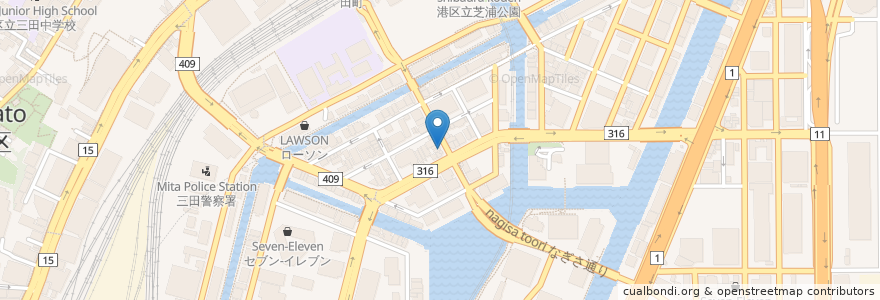 Mapa de ubicacion de カレーうどん 千吉 en Japón, Tokio, Minato.