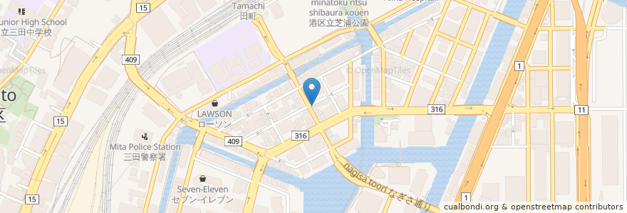 Mapa de ubicacion de 包丁や (Hochoya) en Japan, Tokio, 港区.