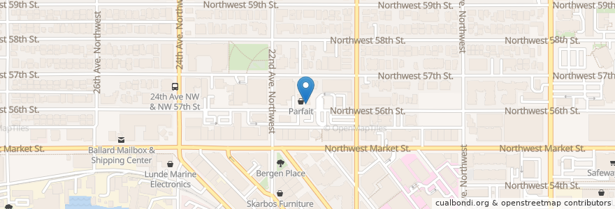 Mapa de ubicacion de Katsu Burger en Stati Uniti D'America, Washington, King County, Seattle.