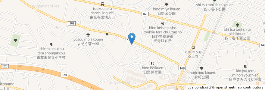 Mapa de ubicacion de 表千家 en Japon, Tokyo, 日野市.