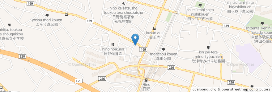 Mapa de ubicacion de ふじ薬局 en Japón, Tokio, Hino.