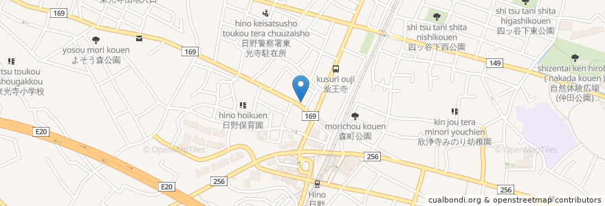 Mapa de ubicacion de 野辺鍼灸整骨院 en Japonya, 東京都, 日野市.
