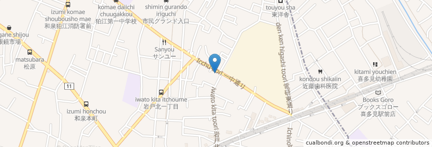 Mapa de ubicacion de 日本屋 en 日本, 東京都, 狛江市.