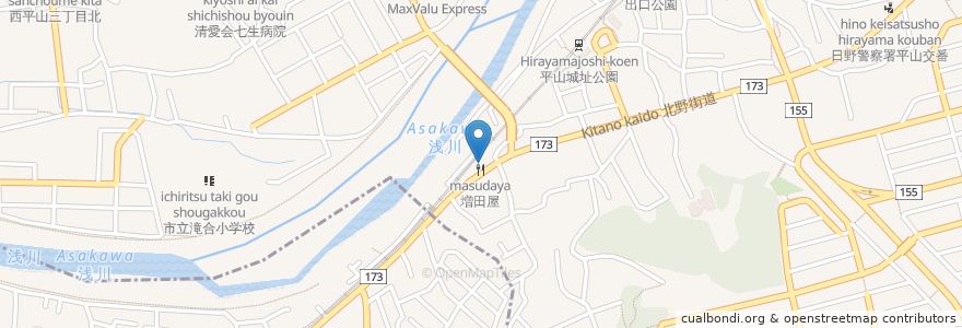 Mapa de ubicacion de 増田屋 en 일본, 도쿄도, 日野市.