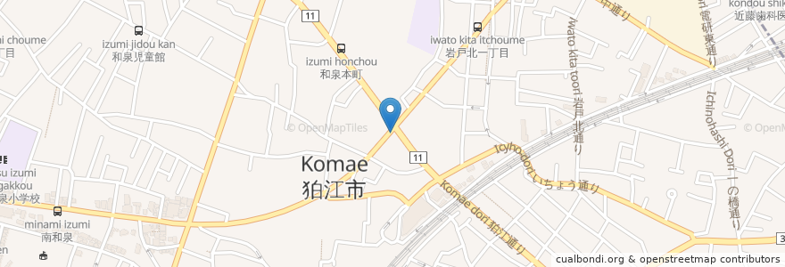 Mapa de ubicacion de 江川亭食堂 en Япония, Токио, Комаэ.