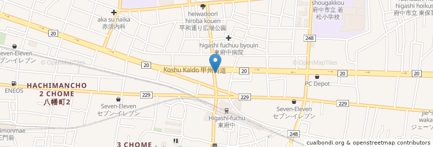 Mapa de ubicacion de ラーメンえぞ干 en Japão, Tóquio, 府中市.