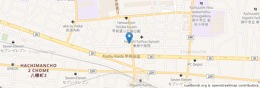 Mapa de ubicacion de きくよし食堂 en Japon, Tokyo, 府中市.