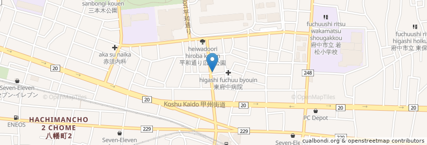 Mapa de ubicacion de 中華ぢっちゃん en اليابان, 東京都, 府中市.