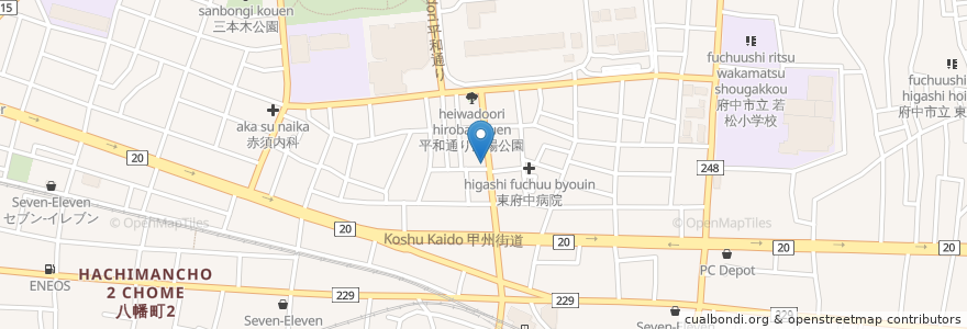 Mapa de ubicacion de 沖縄食堂みやら en Jepun, 東京都, 府中市.