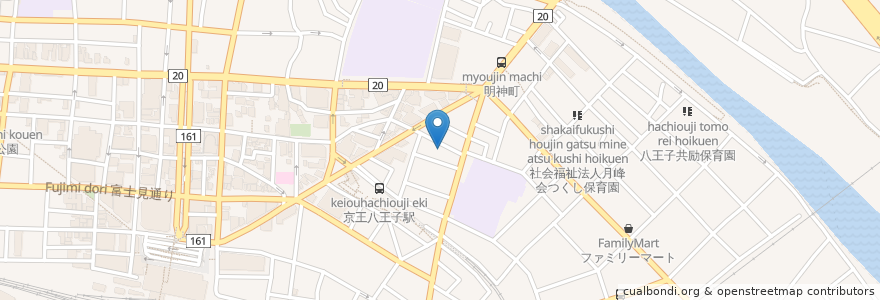 Mapa de ubicacion de コムパーク en 日本, 東京都, 八王子市.