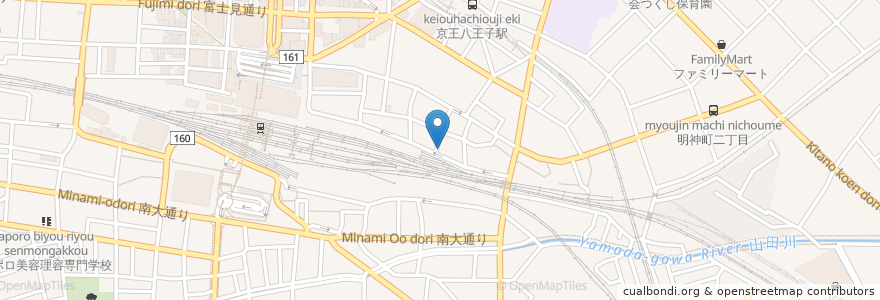 Mapa de ubicacion de コムパーク明神町第9 en 日本, 東京都, 八王子市.