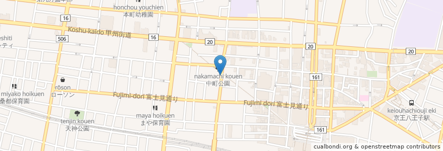 Mapa de ubicacion de 味の天徳 en 日本, 東京都, 八王子市.