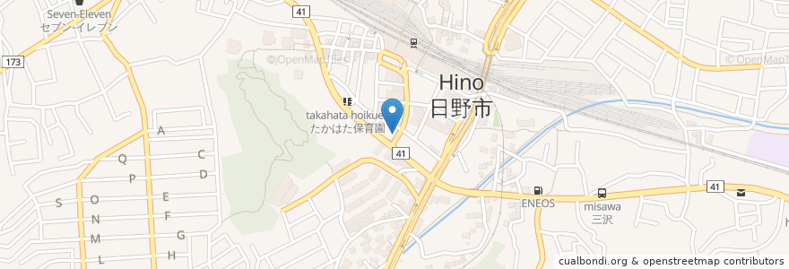 Mapa de ubicacion de 個太郎塾 en Japan, 東京都, 日野市.