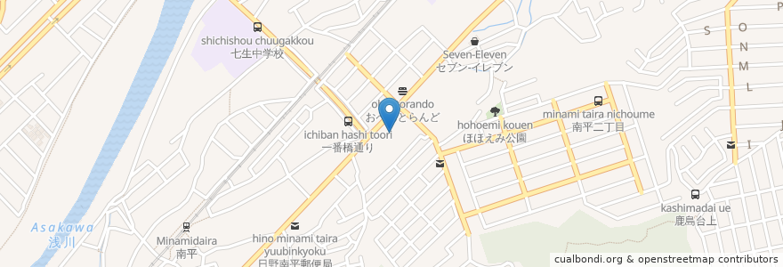 Mapa de ubicacion de サンドラッグ en Japón, Tokio, Hino.