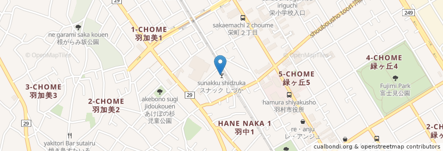 Mapa de ubicacion de スナック しづか en Japon, Tokyo, 羽村市.