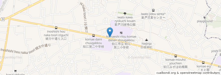 Mapa de ubicacion de プティ・クー en Japan, 東京都, 狛江市.