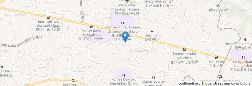 Mapa de ubicacion de くんき en Japan, 東京都, 狛江市.