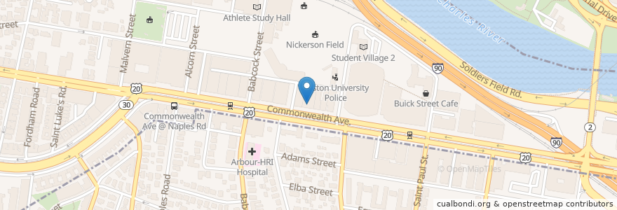 Mapa de ubicacion de Paradise Rock Club en 미국, 매사추세츠, Suffolk County, Boston.