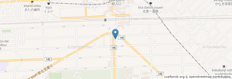Mapa de ubicacion de スターバックス en Japan, 東京都, 国分寺市.