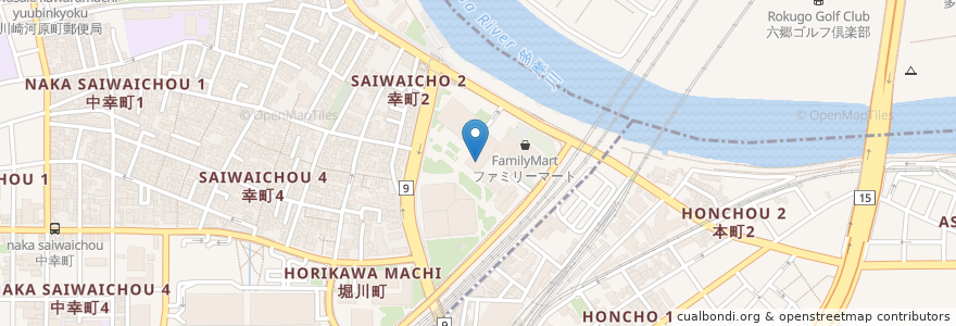 Mapa de ubicacion de アルファメディック クリニック en 日本, 神奈川県, 川崎市.
