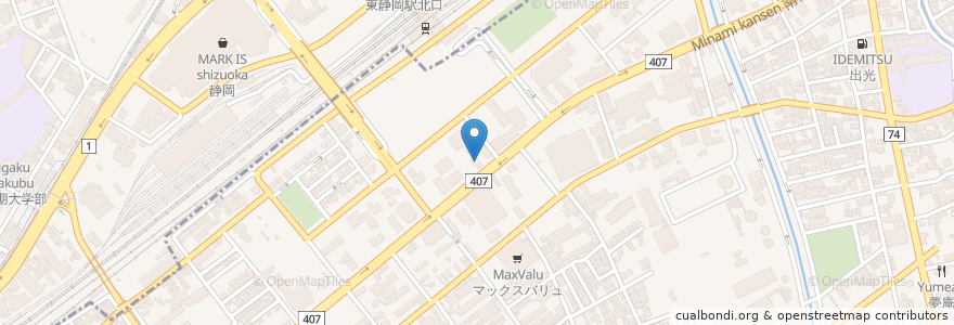 Mapa de ubicacion de コメダ珈琲店 en Япония, Сидзуока, 静岡市, 駿河区.