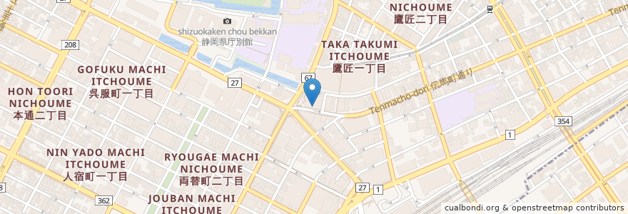 Mapa de ubicacion de タリーズコーヒー en Япония, Сидзуока, 静岡市, 葵区.
