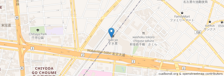 Mapa de ubicacion de よこはま家系 en Giappone, Prefettura Di Aichi, 名古屋市, 千種区, 中区.