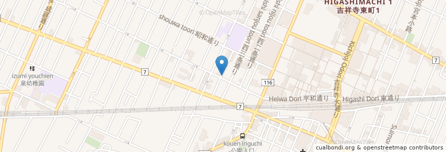 Mapa de ubicacion de キッチン ククゥ en 日本, 东京都/東京都, 武蔵野市.