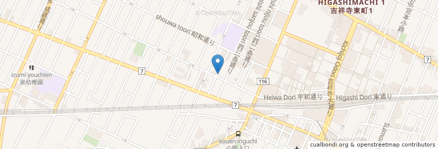 Mapa de ubicacion de ぷらす90℃ en Japonya, 東京都, 武蔵野市.