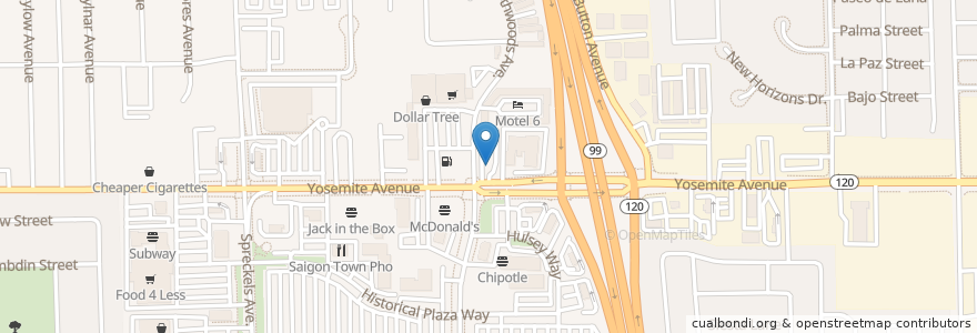 Mapa de ubicacion de Super Buffet en États-Unis D'Amérique, Californie, San Joaquin County, Manteca.