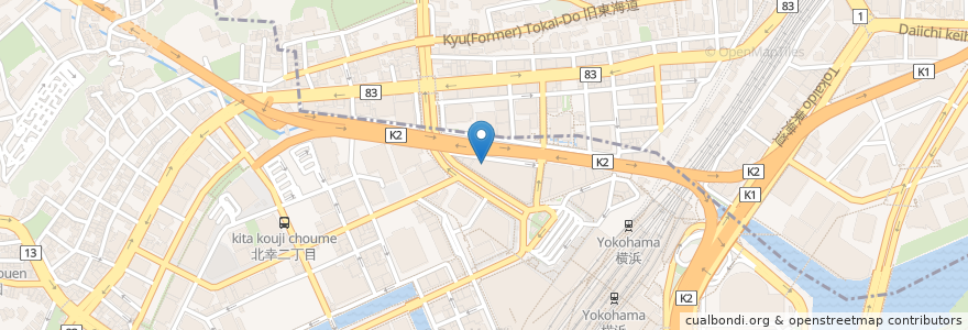 Mapa de ubicacion de 岩崎学園 en Giappone, Prefettura Di Kanagawa, 横浜市, 西区, 神奈川区.