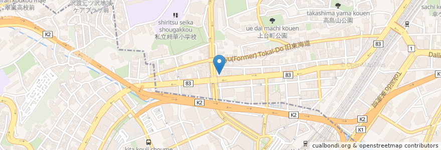 Mapa de ubicacion de 原医院 原外科胃腸科医院 en 日本, 神奈川縣, 横滨市, 神奈川区.